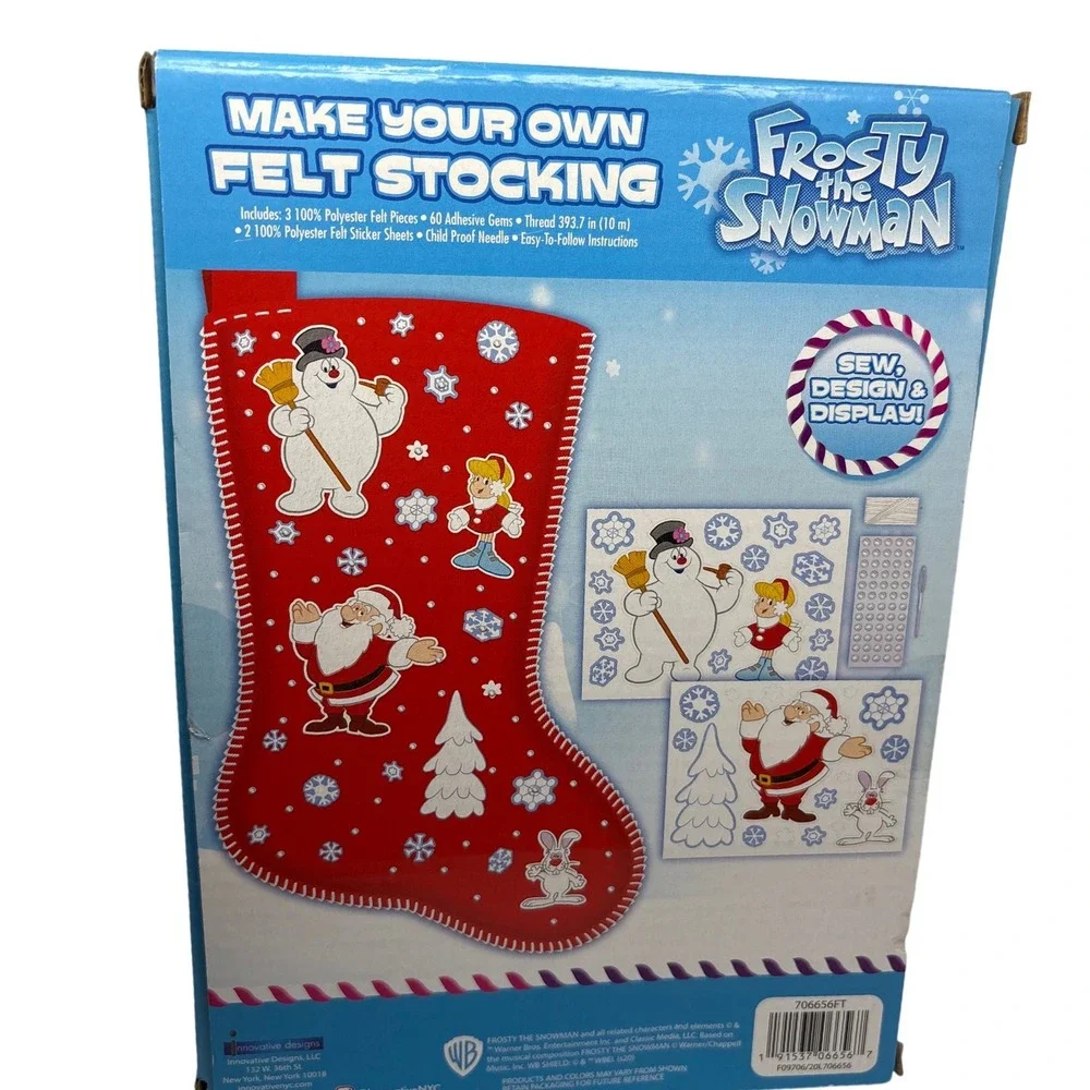 Frosty the Snowman Make Your Own Felt Stocking Craft Kit 18 Inch Christmas STEAM
